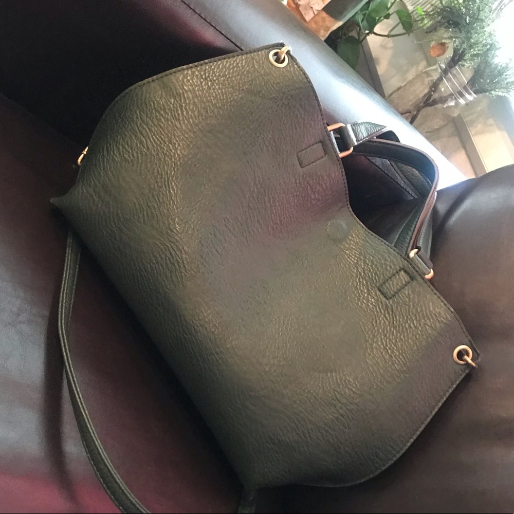Free People reversible green crossbody bag
